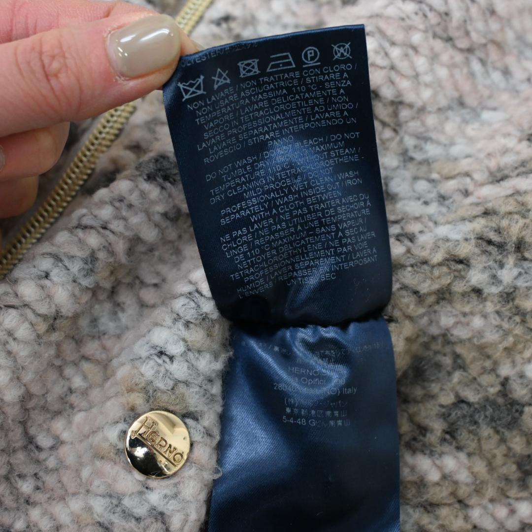 48510★年HERNO ヘルノ ダウンジャケット ツイード切替 ”