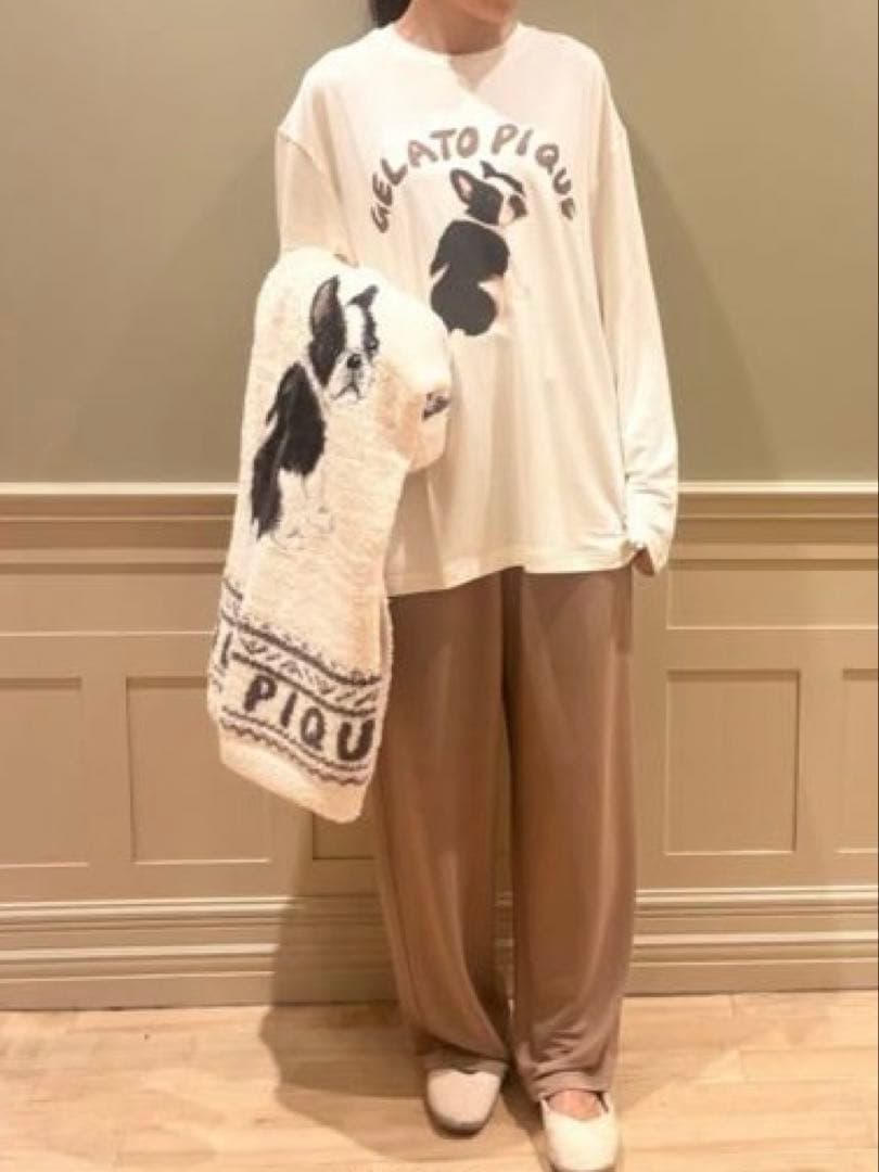 ジェラートピケ オムパウダーノルディック DOGジャガードブランケット フレブル