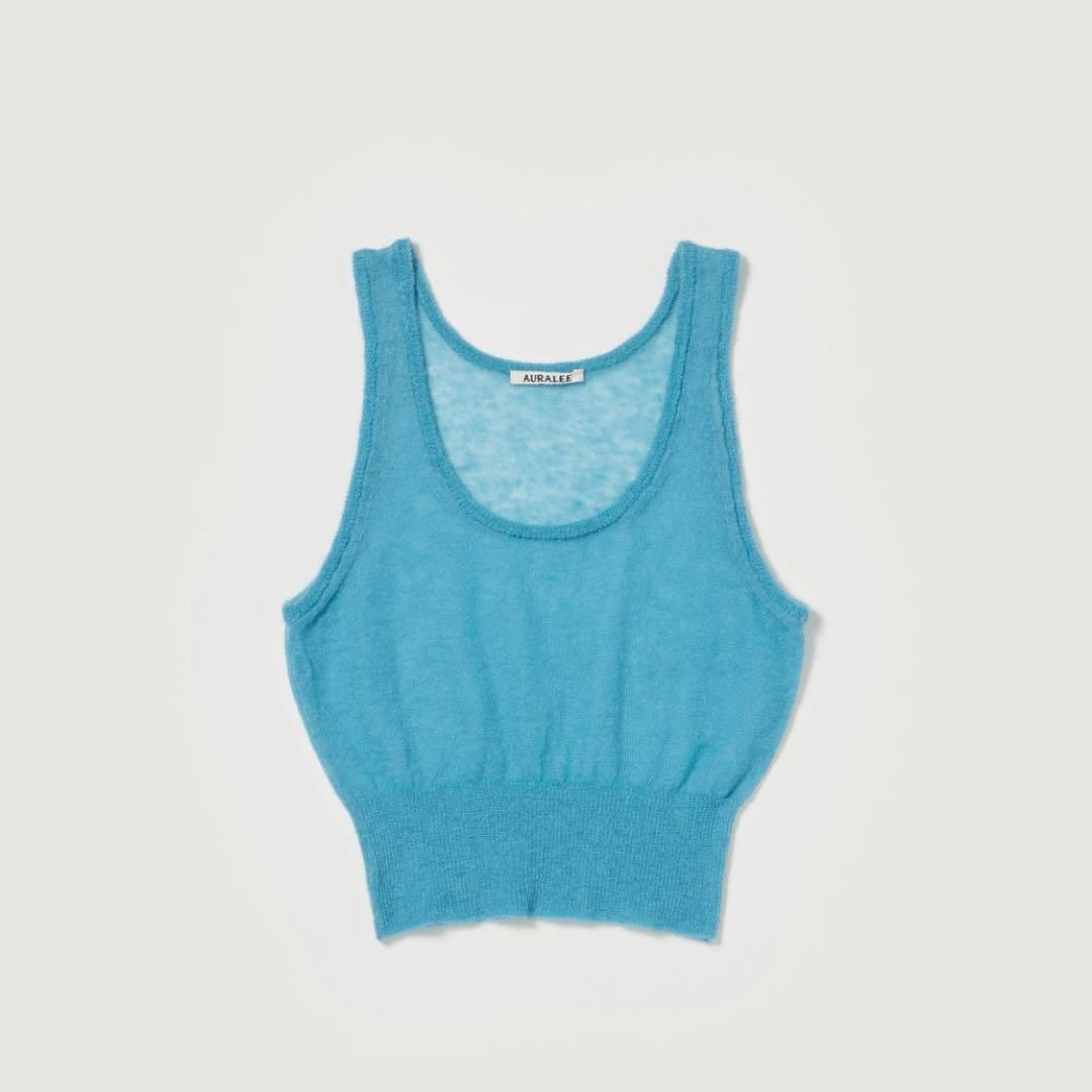 トップス AURALEE KID MOHAIR SHEER KNIT TANK