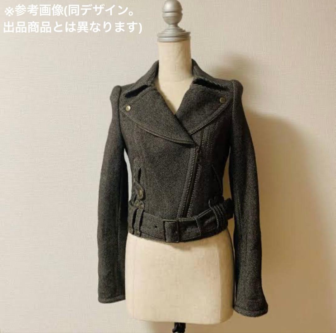 BURBERRY BLUE LABEL ダブルライダースジャケット　ウール混