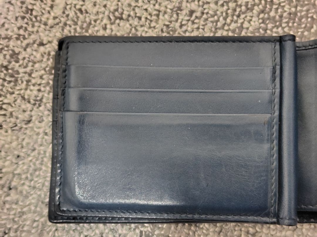 BOTTEGA VENETA 二つ折り財布 ネイビー イントレチャート 箱、袋