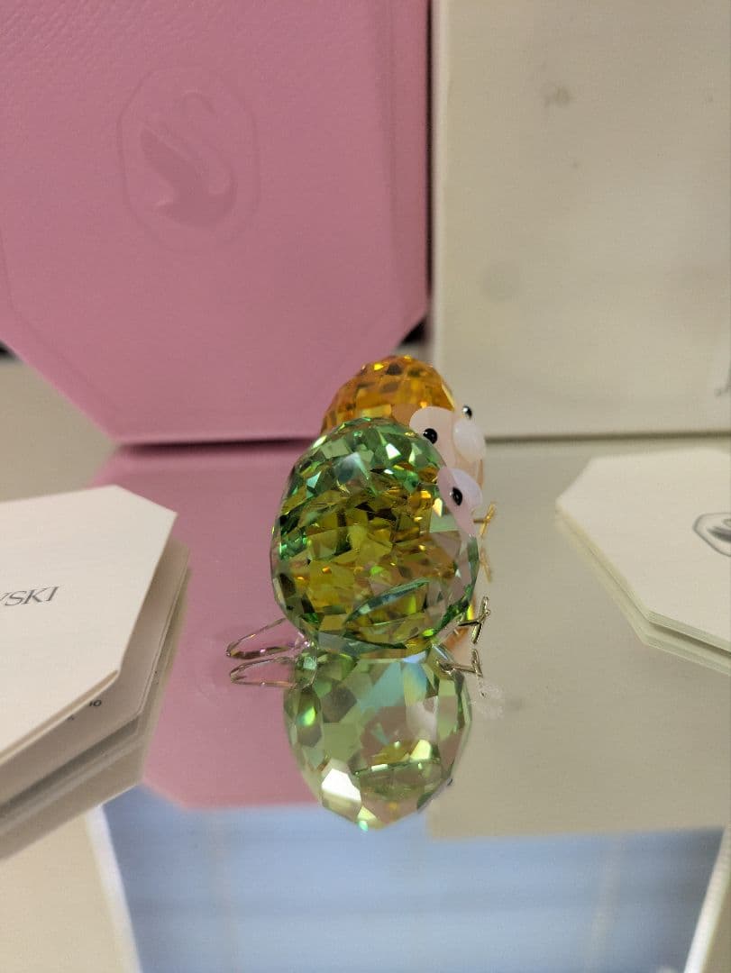 る*る様 スワロフスキー ラブバード カップル 鳥 置物 Swarovski