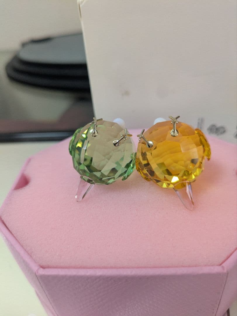 る*る様 スワロフスキー ラブバード カップル 鳥 置物 Swarovski