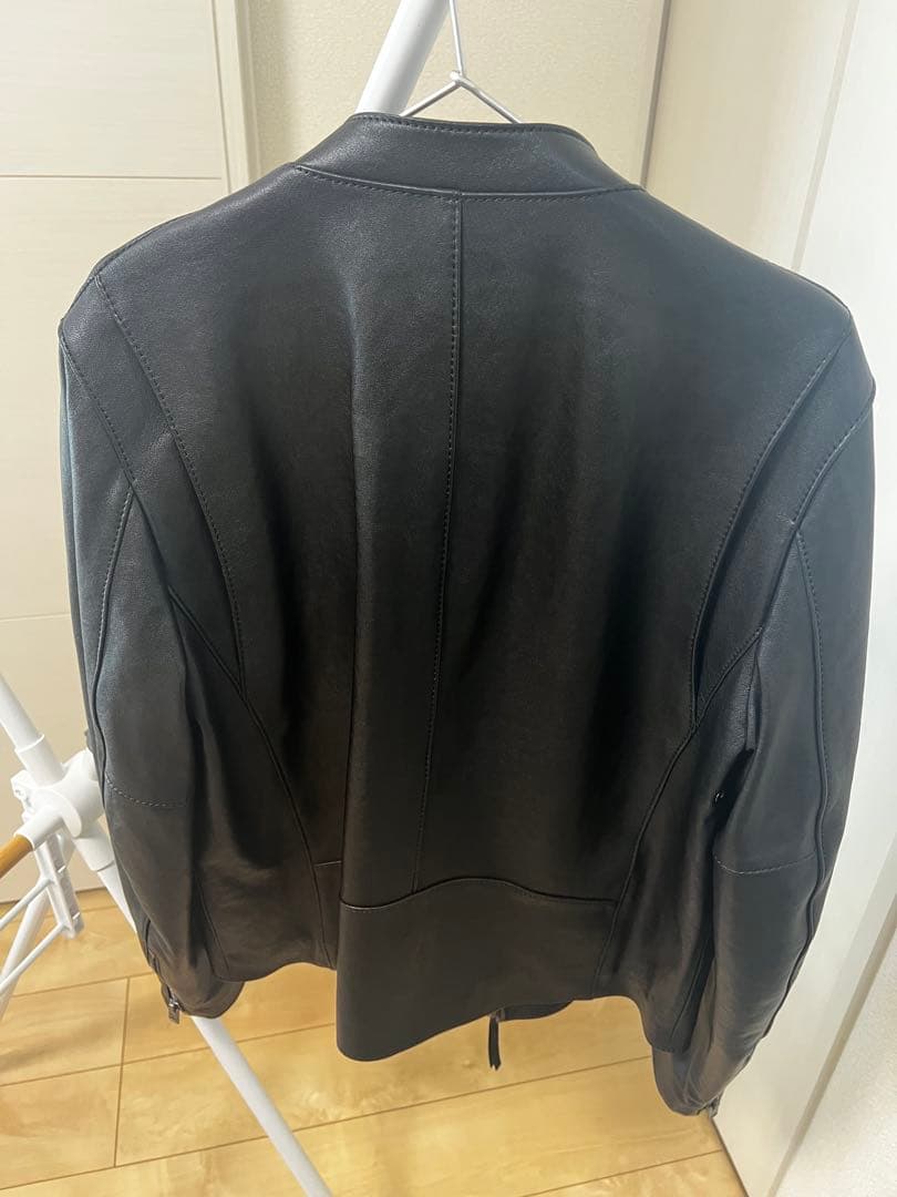 COACH ブラック レザー シングルライダースジャケット