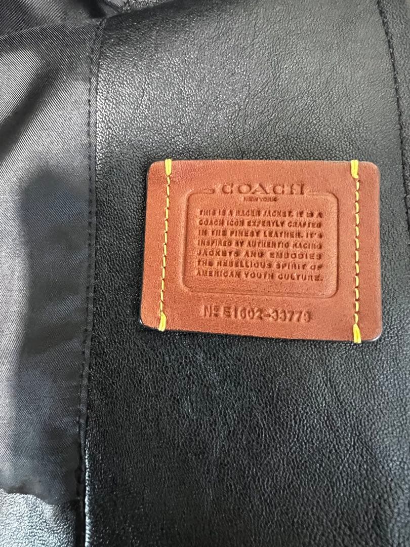 COACH ブラック レザー シングルライダースジャケット