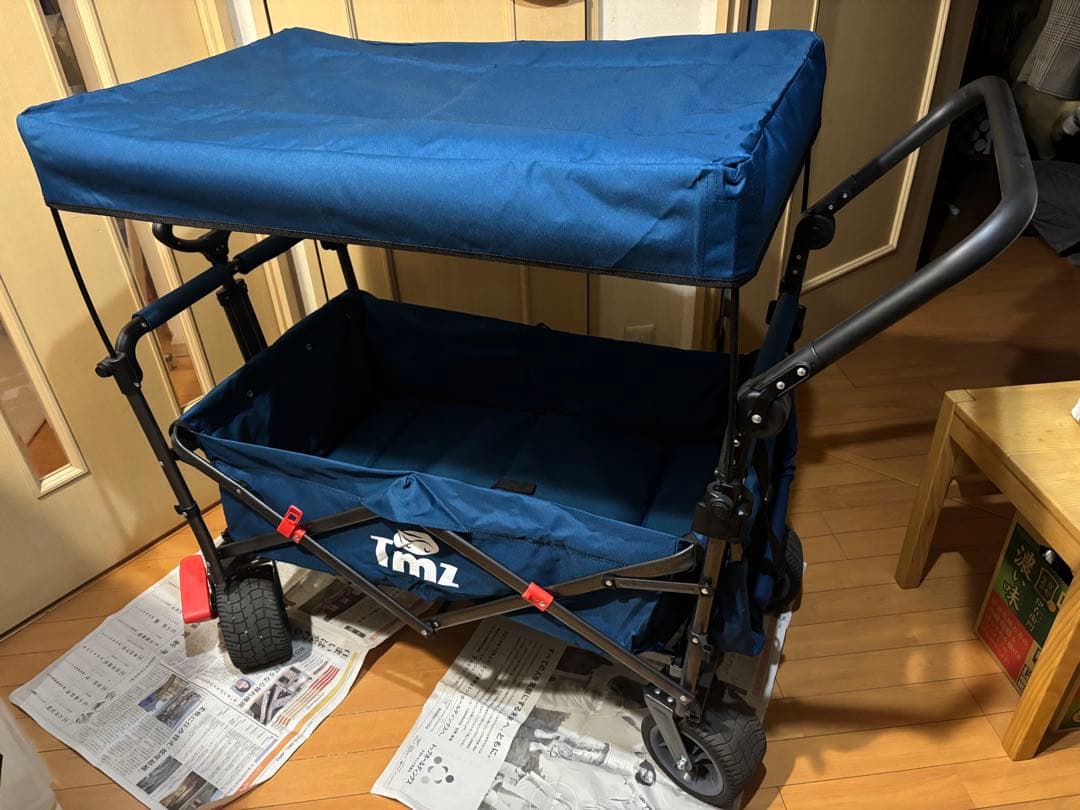 TMZ折りたたみキャリーカート ネイビー