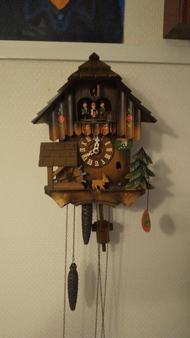 オルゴール 鳩時計 スイス時計 カッコー時計 からくり 水車 木製
