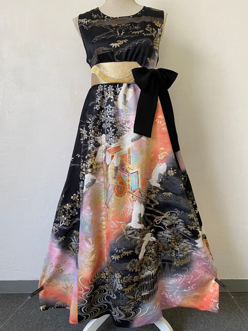 3255 着物　リメイク　ドレス　ワンピース