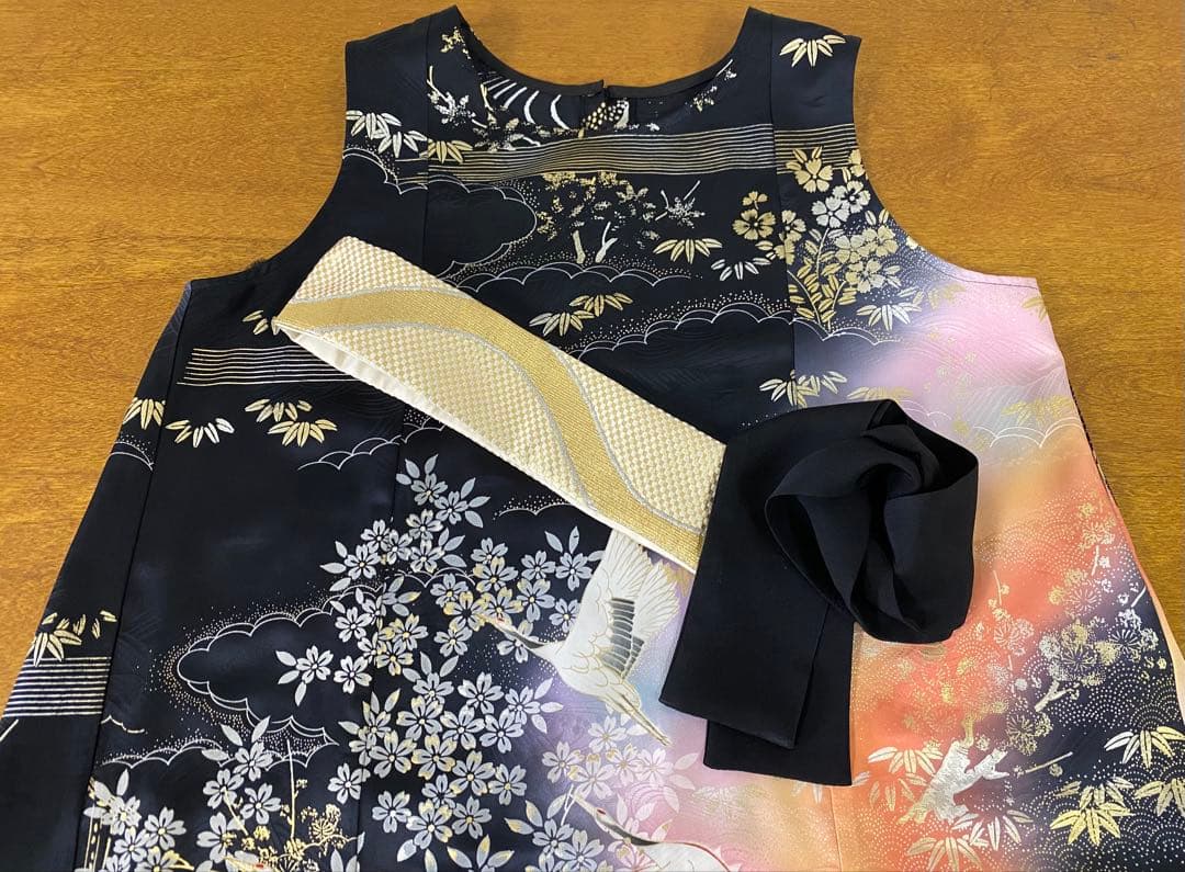 3255 着物　リメイク　ドレス　ワンピース