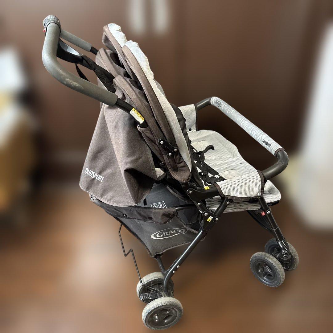 グレコ　デュオスポーツ　双子用ベビーカー　グレー