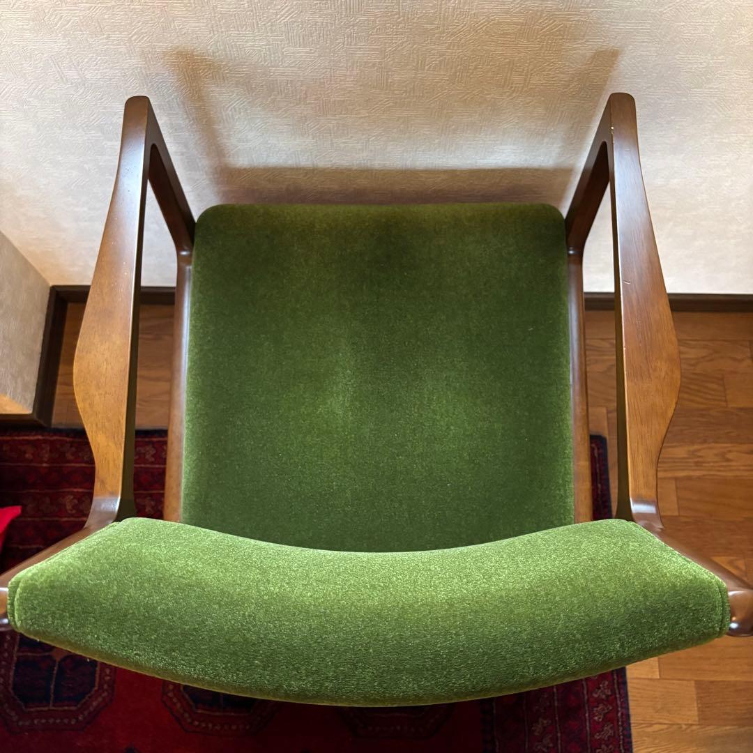 【購入前にコメント要】カリモク60 ダイニングチェア モケットグリーン