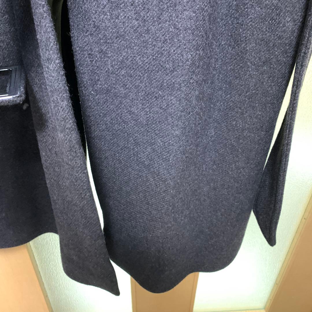 ZARAベルト付きウールコートダークグレーL