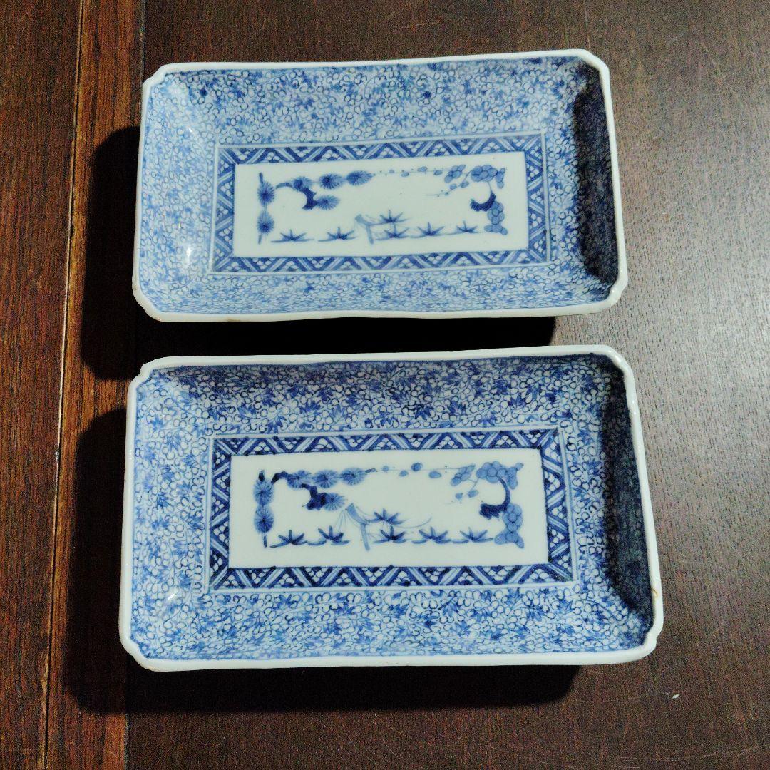 古伊万里、長皿2客、無傷