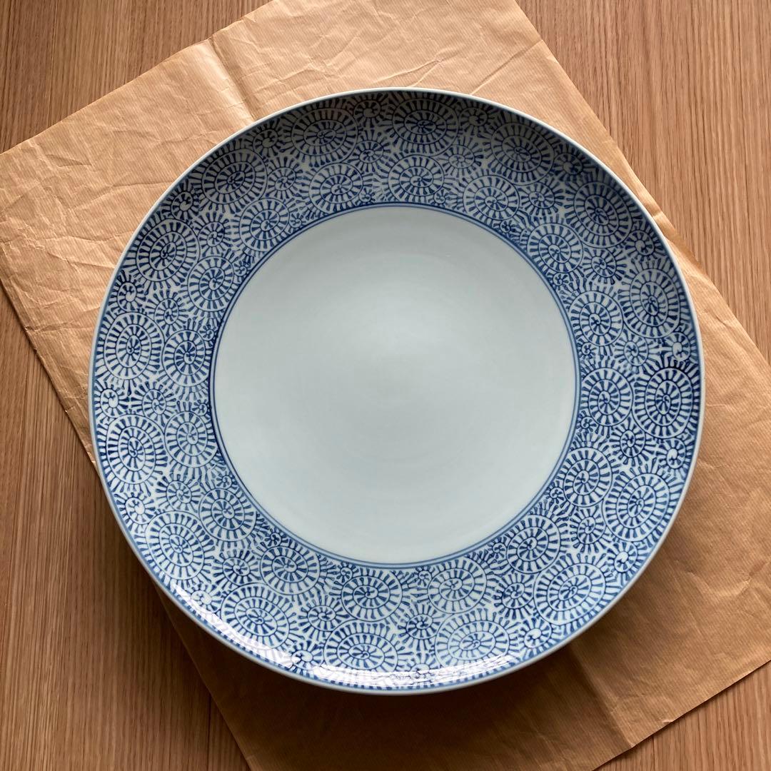 限定お値下げ有田焼宗右衛門窯　タコ唐草13号大皿未使用品(箱に難あり)