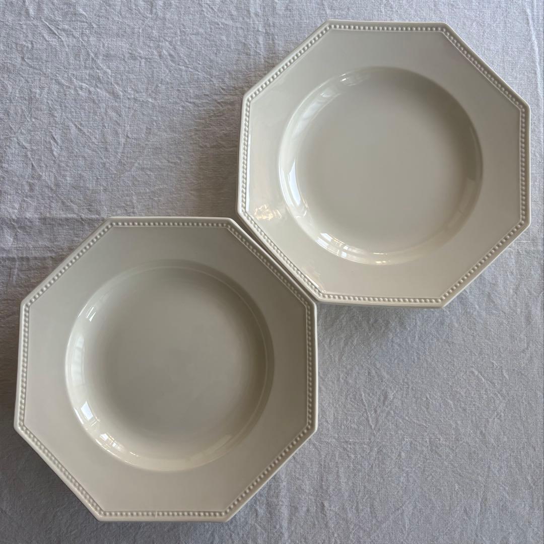 フランスアンティーク サルグミンヌ オクトゴナルプレート 2枚セット