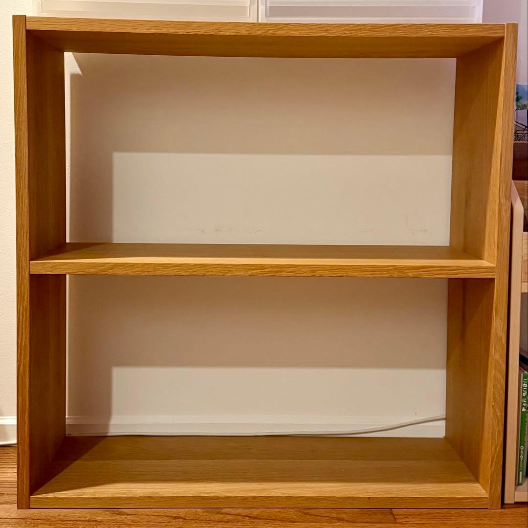 無印良品　スタッキングシェルフ・ワイド・2段・オーク材