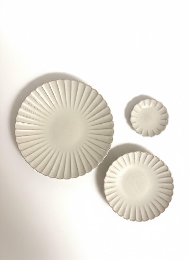 【新品】赤津焼 白峰園 3点セット 深皿 デザート皿 豆皿 手造り 陶器 白