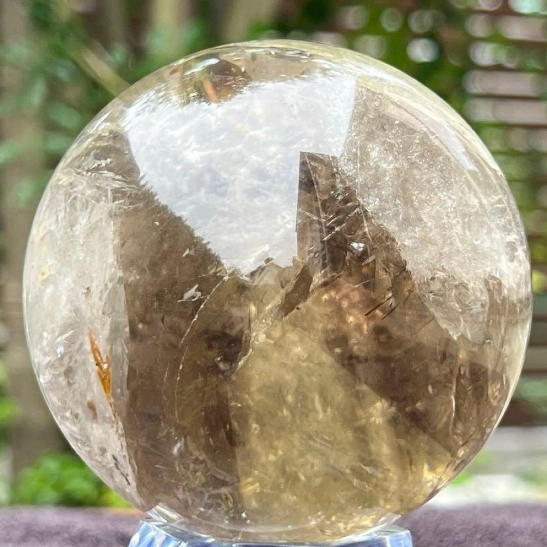 ✳️【幸運の石】✨綺麗な虹とファントム✨レインボー シトリン 丸玉 天然石 置物