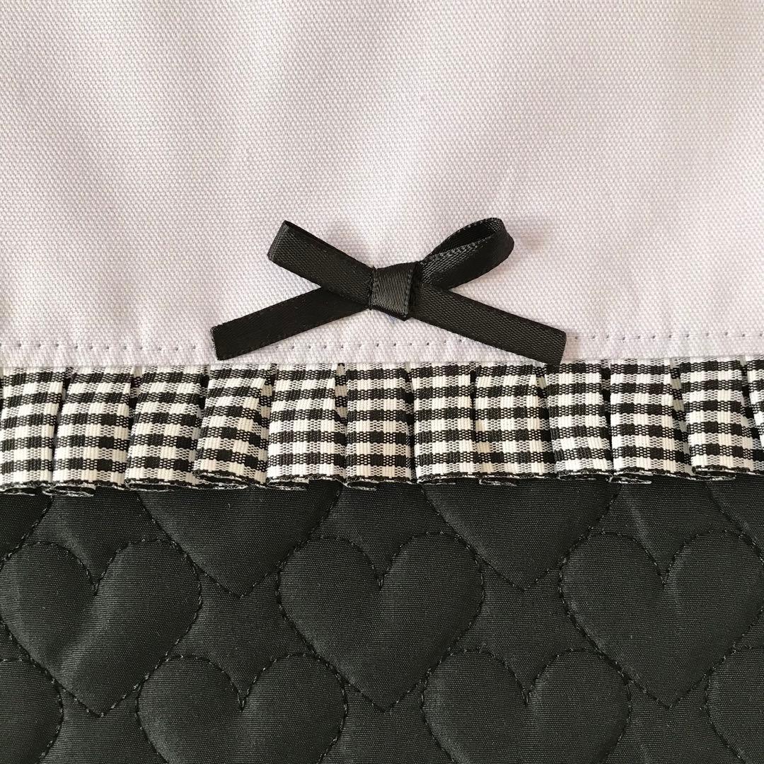 入園入学4点セット ハートキルティング　パープル　ブラック　お着替え袋Ｍ