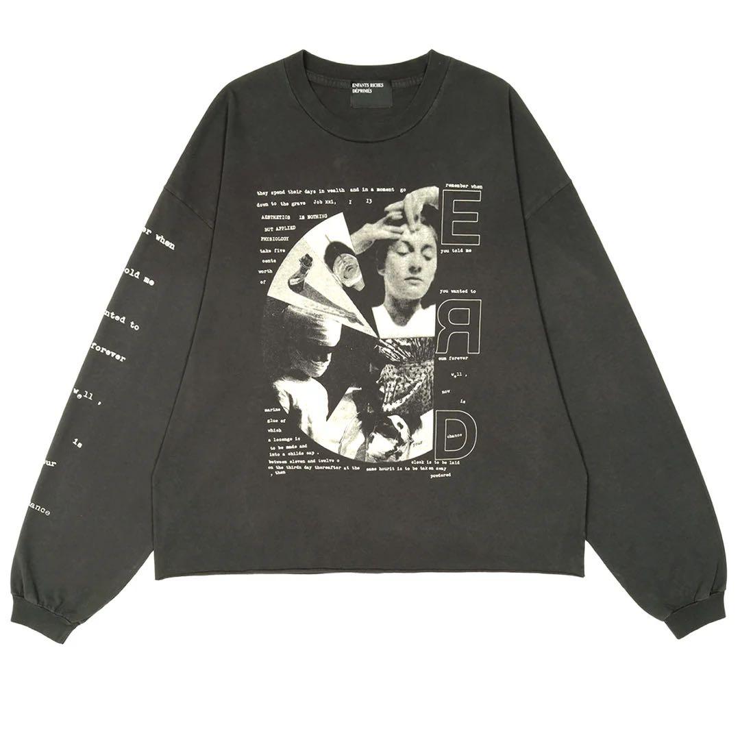 ストリート系ヴィンテージ 長袖Tシャツ重厚ウォッシュ加工秋冬春メンズ カジュアル