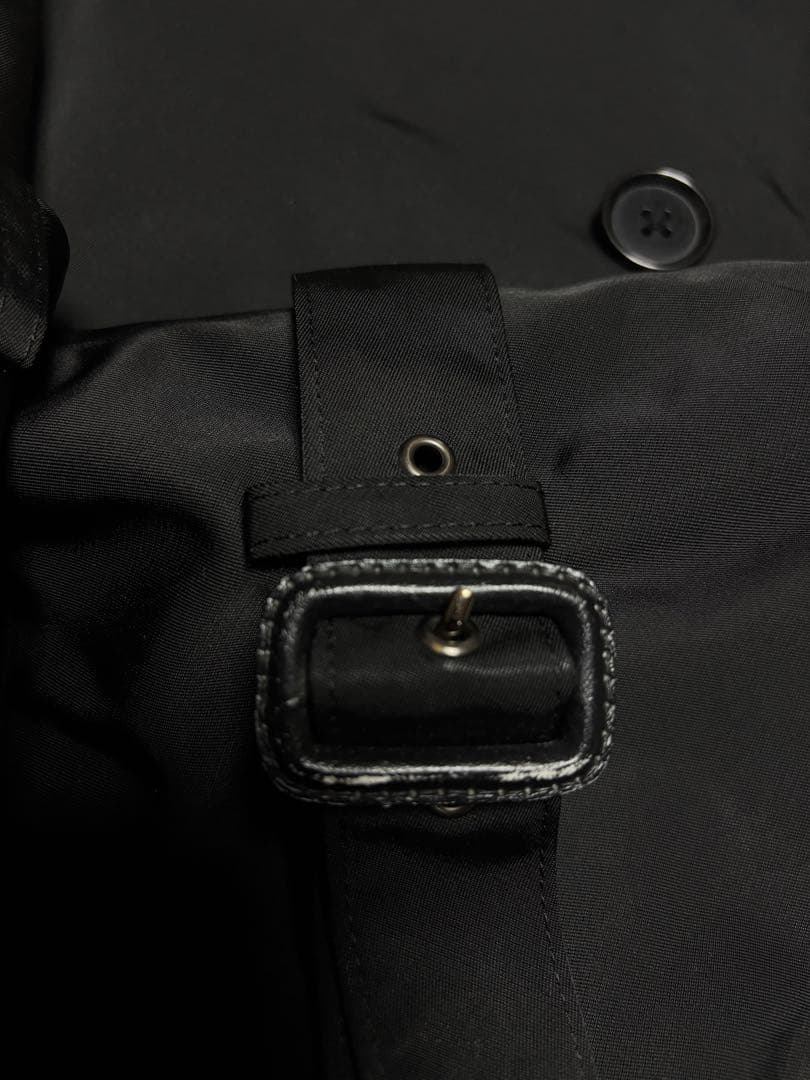 メンズトレンチコート　ビジネスコート　バーニーズニューヨーク　ライナー付　黒Ｌ