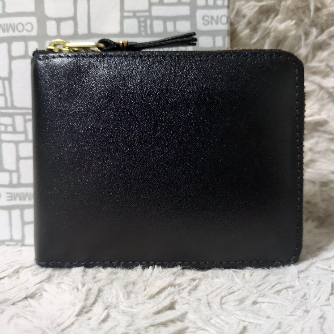 美品 保存箱付属 COMME des GARCONS スクエア ジップ 財布 黒
