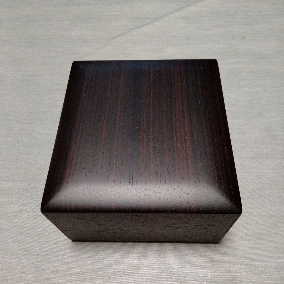 将棋の駒入れ　木製ダークブラウン蓋付き