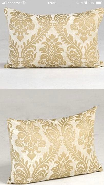 新品　arneダマスククッションカバー３枚セット 43×63cm ベージュ
