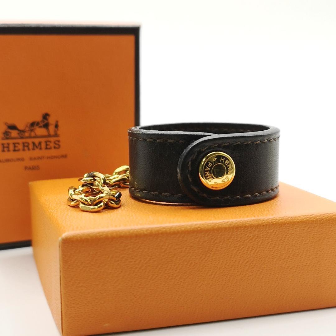 エルメス HERMES チャーム グローブホルダー レザー/メタル /ゴールド