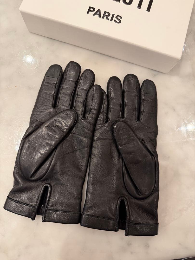 BERLUTI ブラック レザー手袋