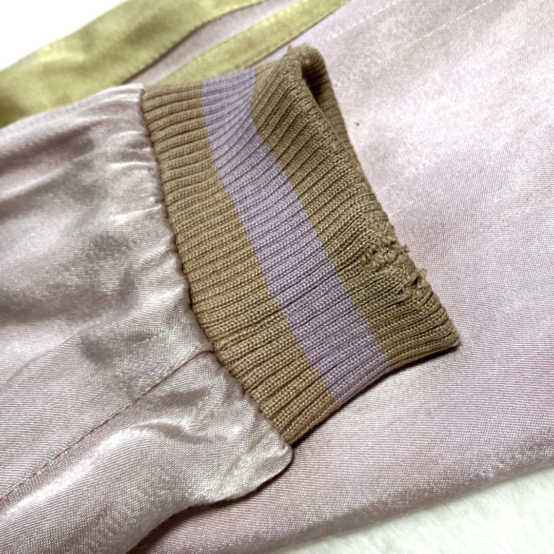 花旅楽団　スクリプト　スカジャン　リバーシブル　七福神　菊　刺繍　スーベニア　M