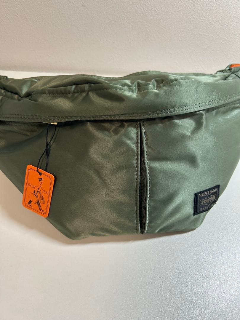 未使用　PORTER ポーター タンカー ウエストバッグ セージグリーン L