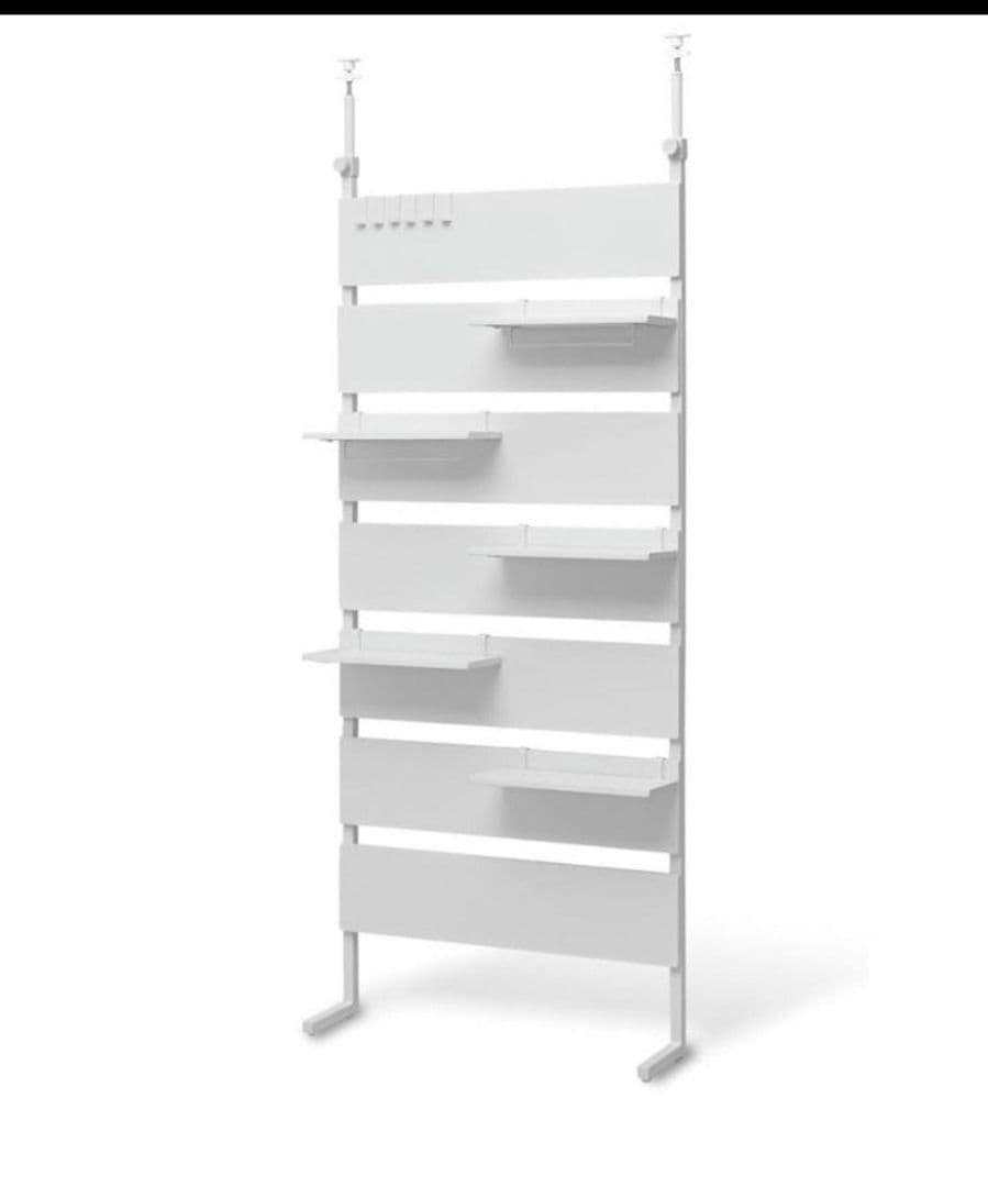 突っ張り 壁面収納 ラック 幅80cm 木製ラダー 突っ張り棚 収納 薄型