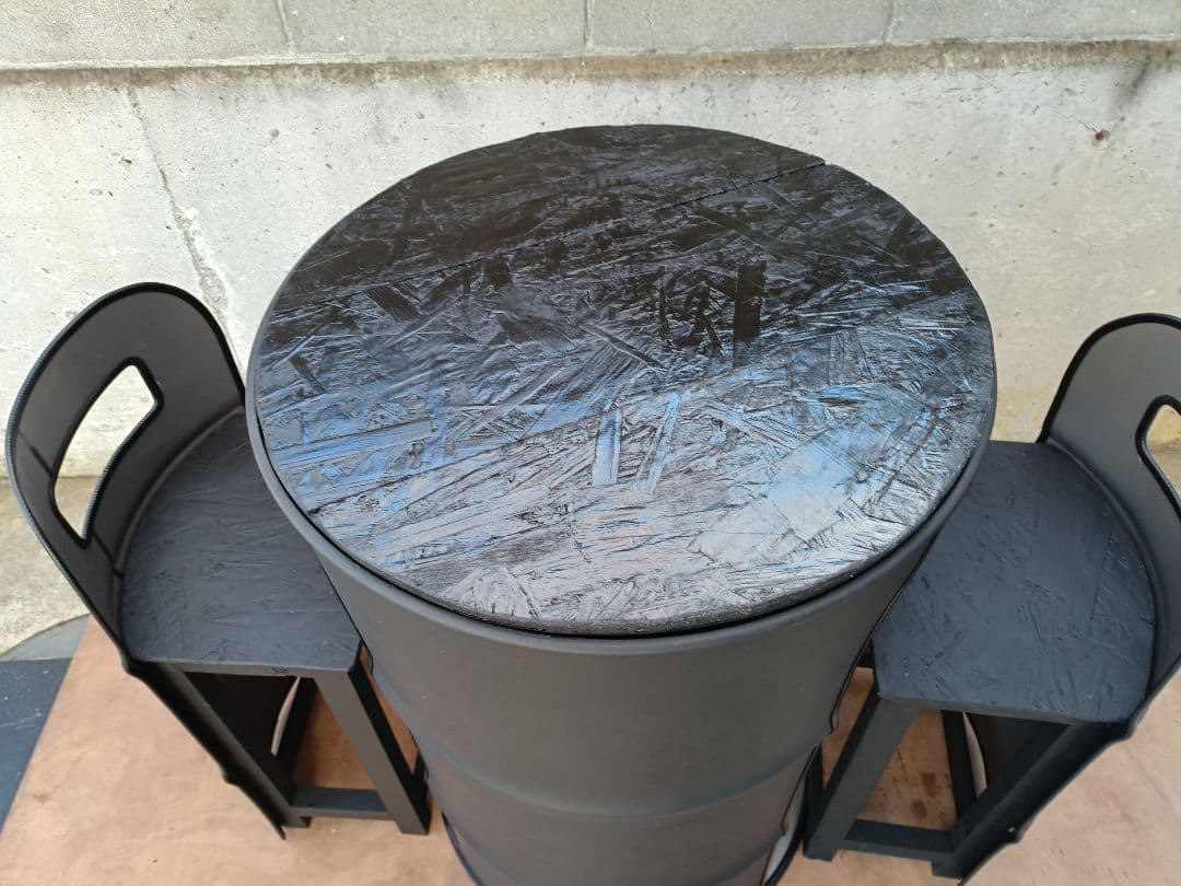 受注生産！ドラム缶remakeテーブル＆チェア‼️ブラック