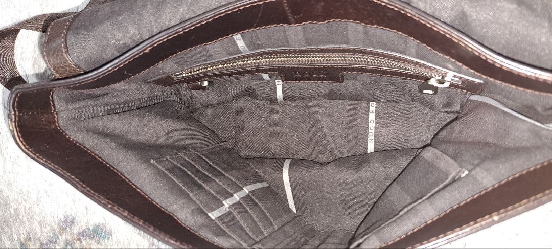 HUGO BOSS メンズ メッセンジャーバッグ レザー ブラウン used