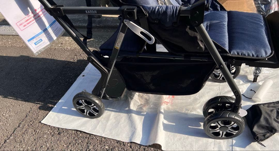 KATOJI 二人でゴー　　2人乗りベビーカー　未使用　ネイビー
