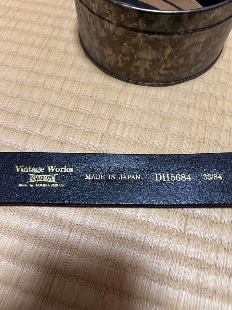 Vintage Works 黒レザーベルト DH5684