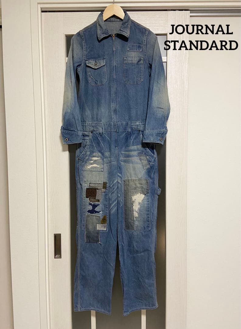 JOURNAL STANDARD パッチワーク ビンテージ加工デニム ツナギ