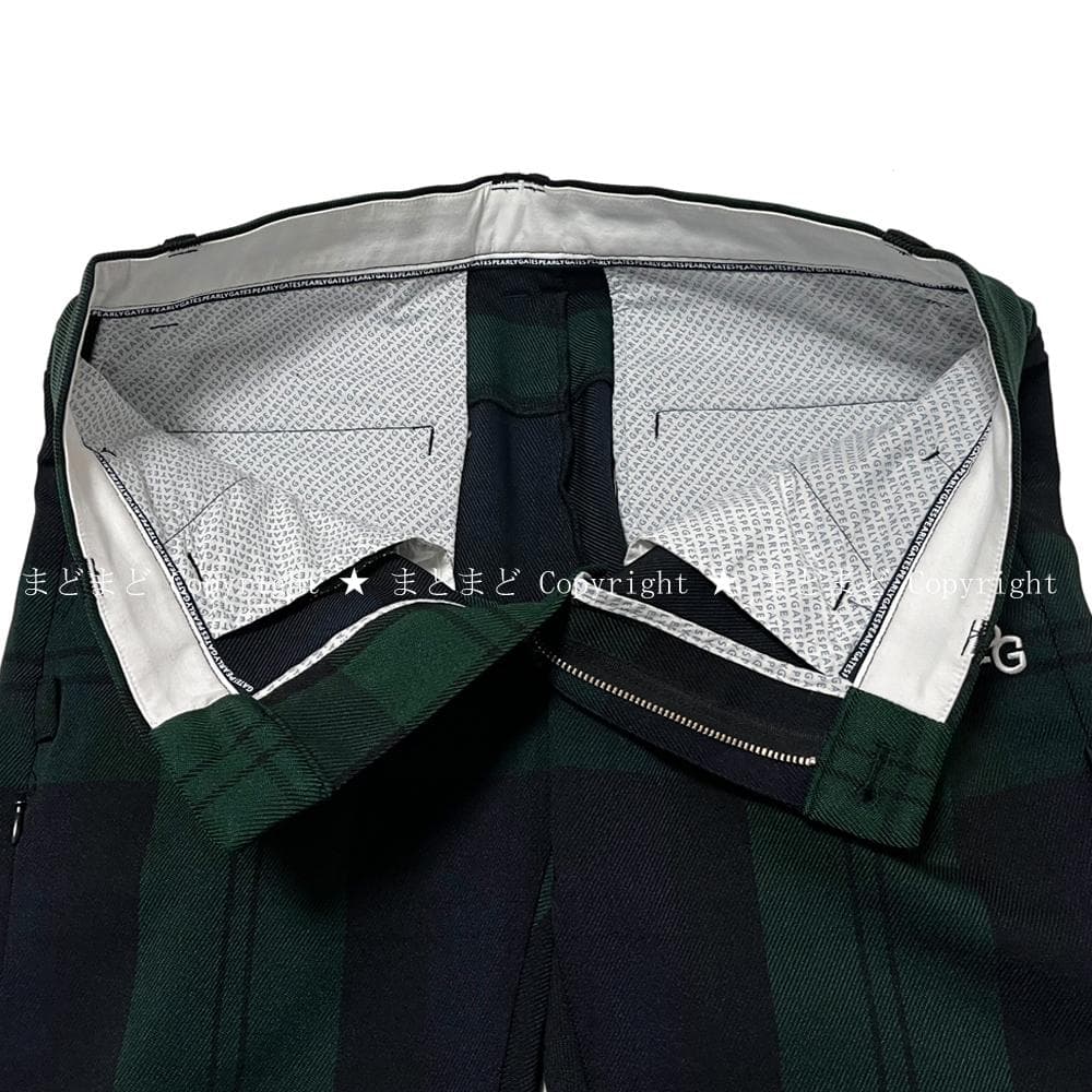 美品 パーリーゲイツ ストレッチ入り ビッグ チェック パンツ 4 メンズ