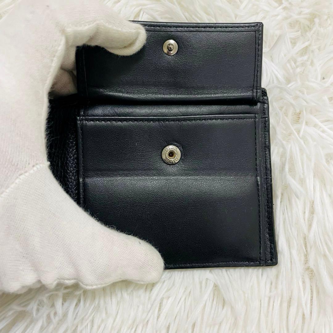 極美✨ディオール 二つ折り財布 オブリーク サドル レザー 黒 新作