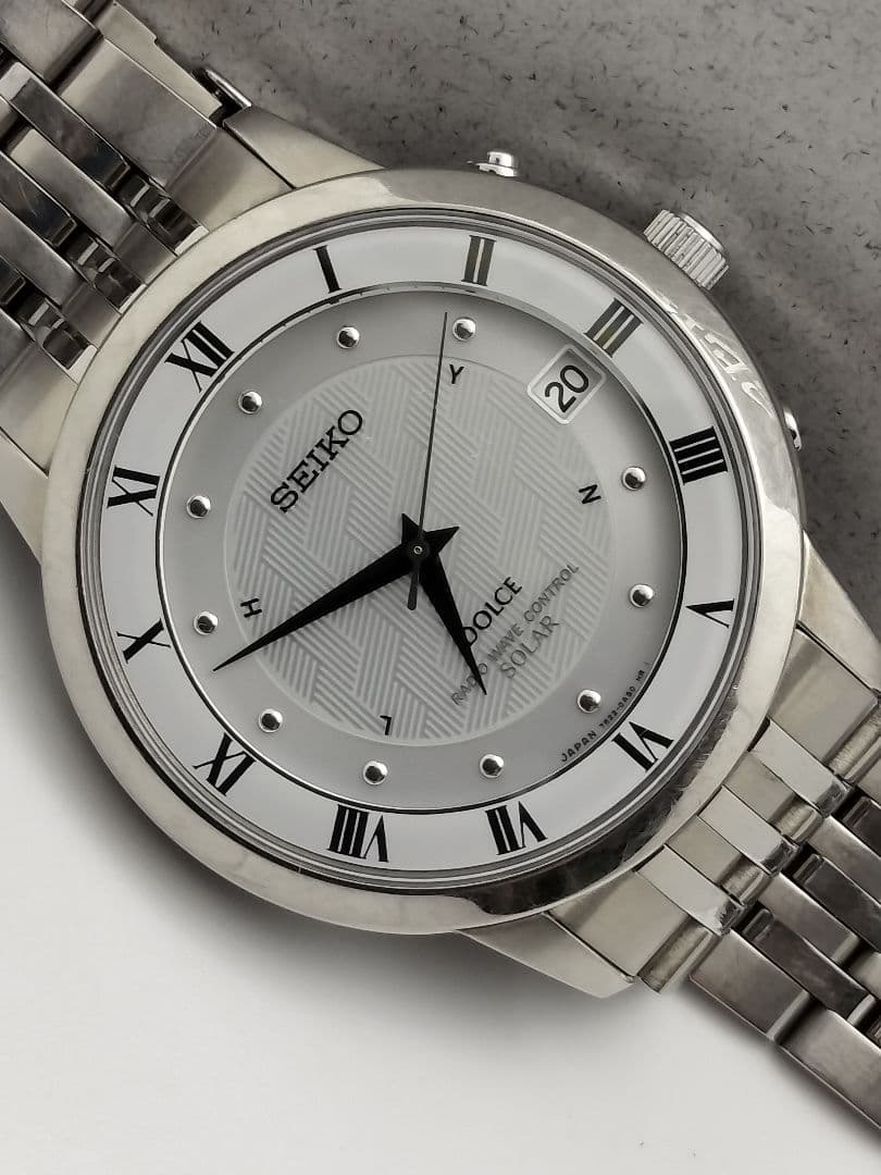 高級電波時計　セイコー　ドルチェ　電波ソーラー　軽量チタン　　7B22