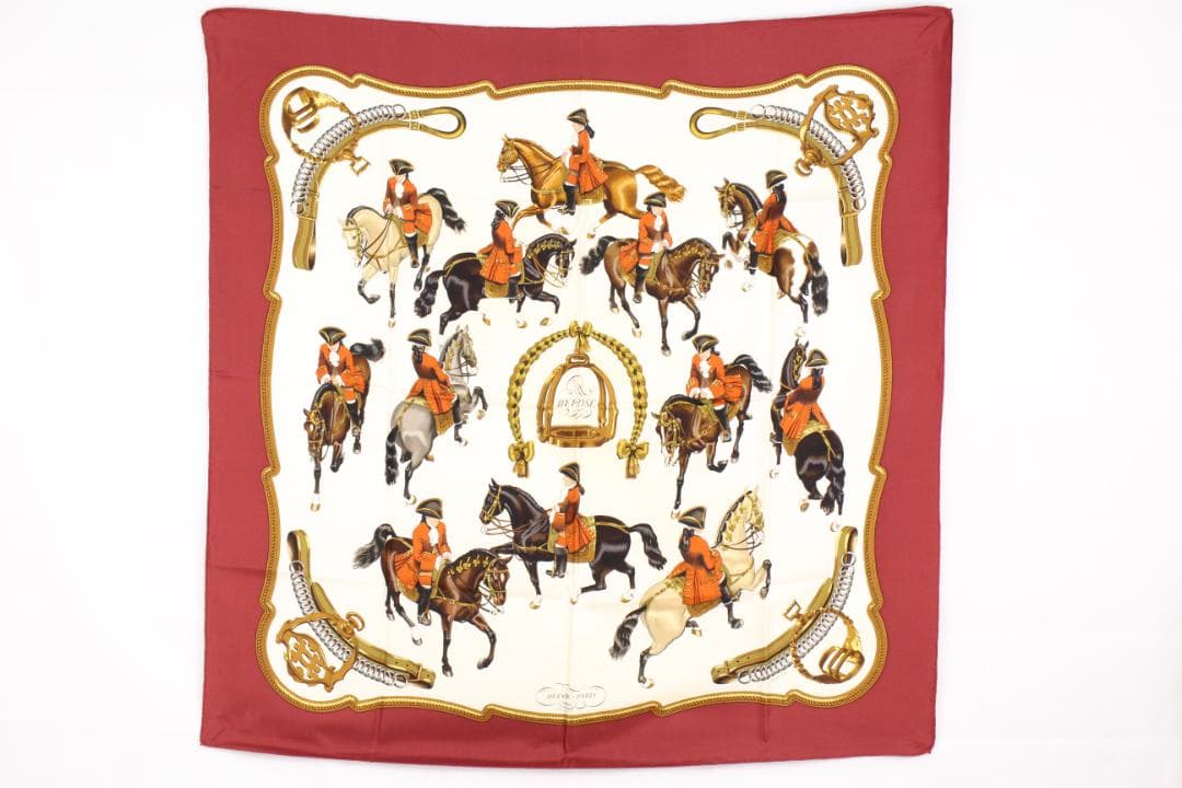 ◎Hermès エルメス スカーフ カレ90 乗馬 シルク 大判