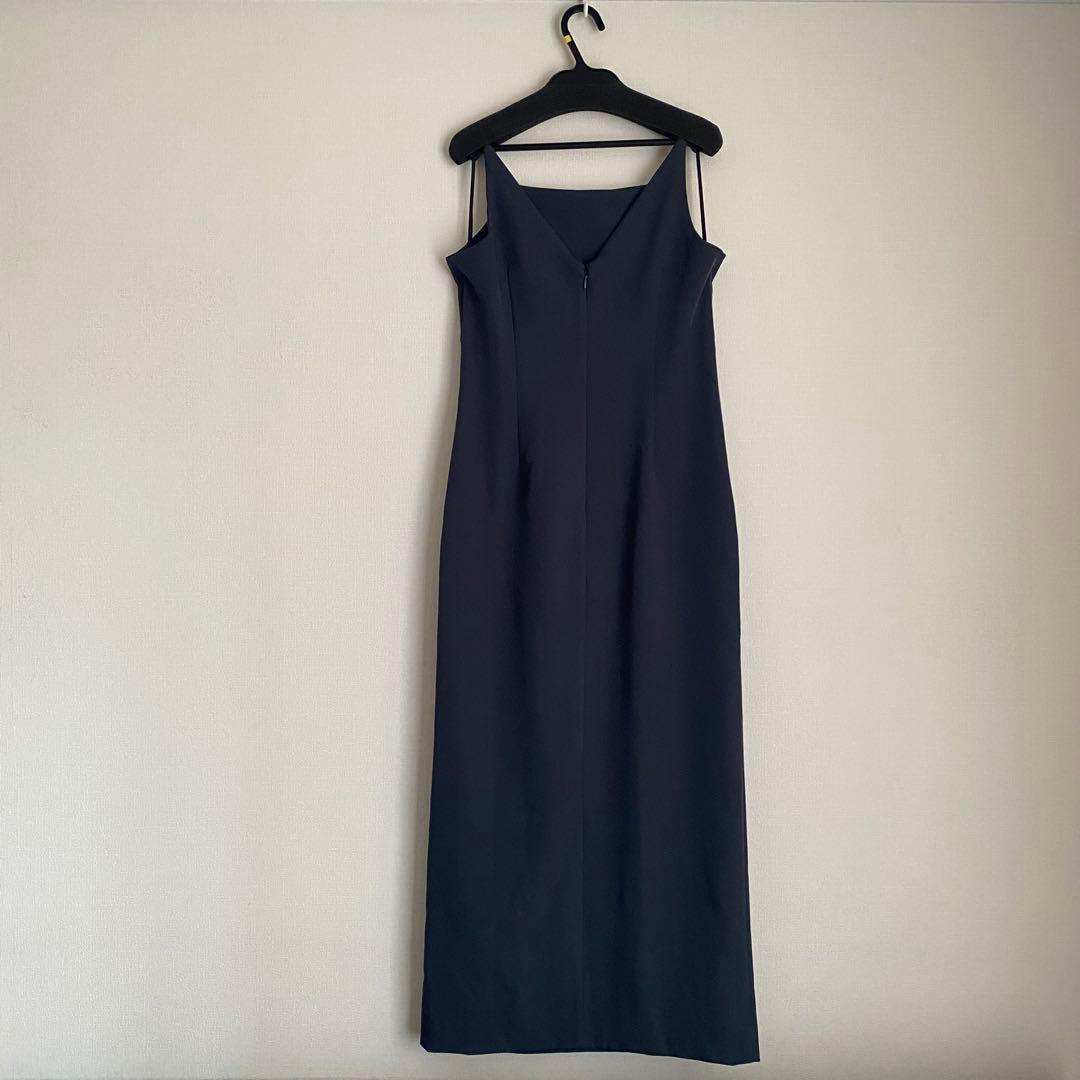 【美品】ANDRESED cutting curve dress チャコールS