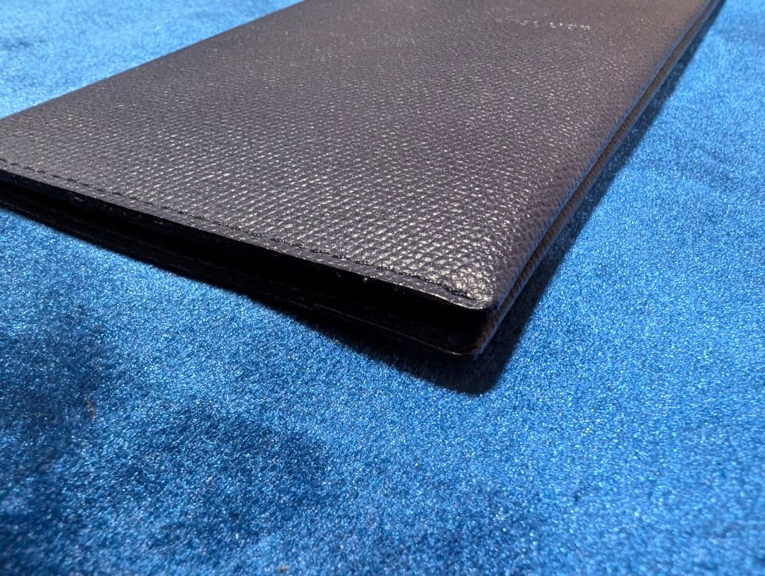 【値下げ】abrAsus アブラサス 薄い長財布 ネイビー 紺色系　極薄　本革