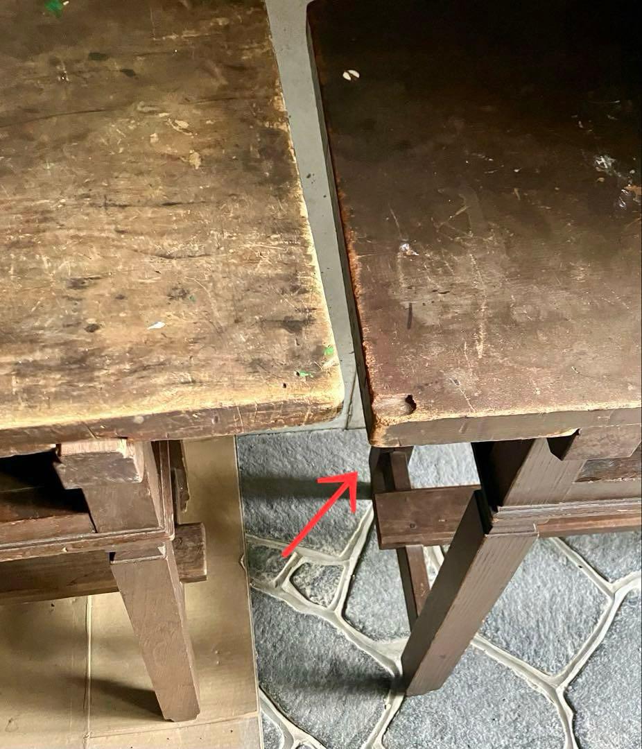 ヴィンテージ 昭和レトロ 学校・会議室用テーブル 長卓 文机 一枚板 A