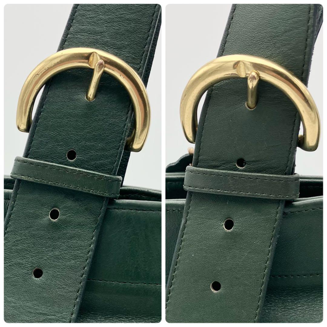 希少 オールドコーチ トートバッグ グリーン グラブタンレザー A4可 4140