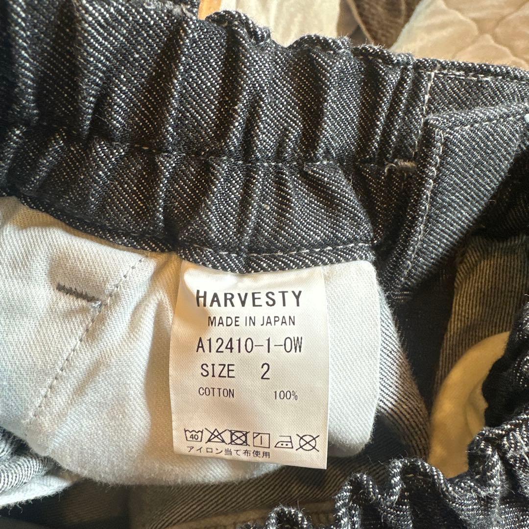 HARVESTY ブラックデニム サーカスパンツ ナローシルエットサイズ2