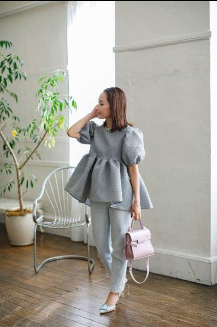 Bluelea ジャガードブラウス