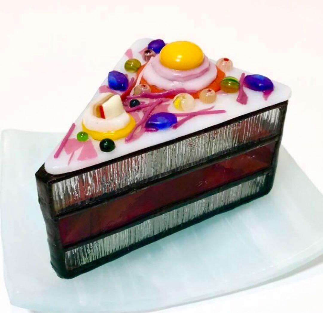 ステンドグラスケーキ(A)(B)(C)(D)(E)(G)(H)皿付7個セット売り