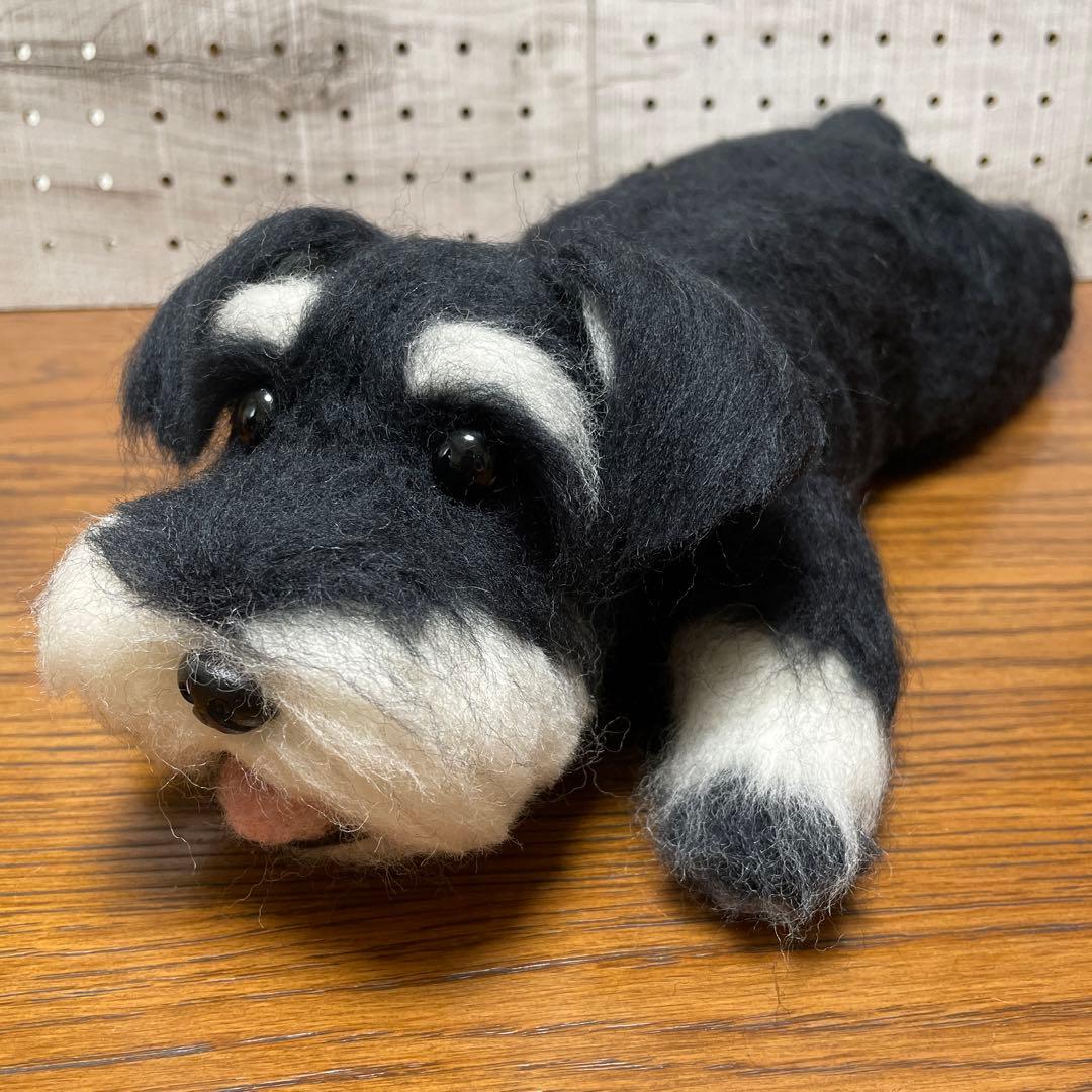 羊毛フェルト　ミニチュアシュナウザー　3点